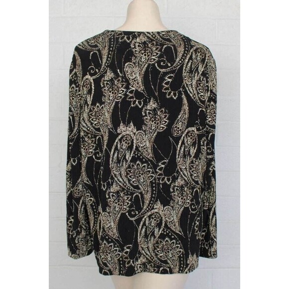 Alex Evenings XXL Gold Silver Trimmed Paisley 2 Piece Tank Jacket Set - Picture 3 of 11